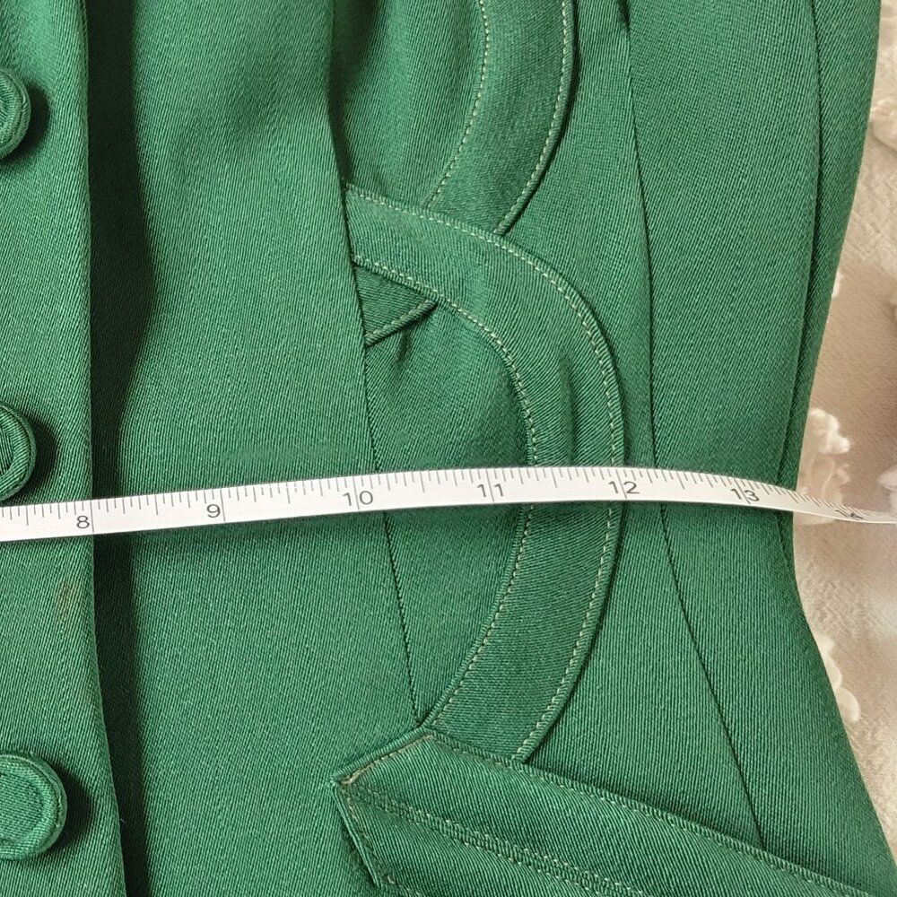 American Woolen Co Vintage 1940s Applique Blazer Emerald Green Rockabilly Pinup - Picture 8 of 11